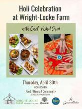 Flier for Holi Celebration at Wright-Locke Farm