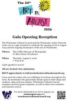 Flier for Art in August Opening Reception